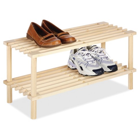 Whitmor 2 Tier Shoe Rack Natural Wood Target