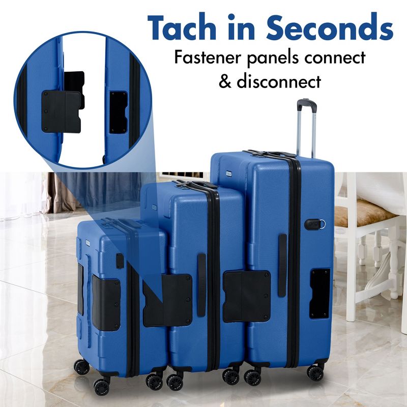 TACH V3 Connectable Hardside Suitcase Luggage Bags w/ Spinner Wheels, 6 of 9