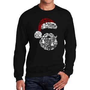 LA Pop Art Santa Pics - Men's Word Art Crewneck Sweatshirt - 1 of 4