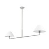 Leila 2-Light Linear Chandelier - Modern Steel Design with White Linen Shades - 2 of 4