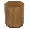 Moti Flagstaff Round Side Table in Modern Spice Tan Finish on Solid Wood - 2 of 3