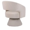 Vynxaria Swivel Accent Chair ¨C Stylish Round Barrel Chair in Nude Teddy Fabric - 2 of 4