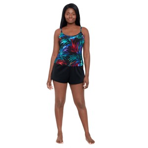 Women's Trimshaper Farrah Swim Romper - Fern Forest - 1 of 3