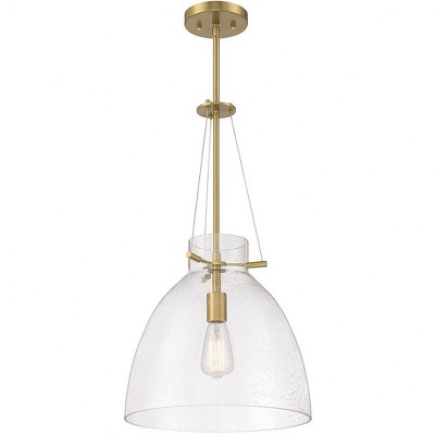 Foster Warm Brass Glass Bowl Pendant Light