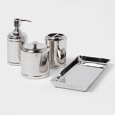 4pc Metal Bathroom Accessories Set Polished Nickel - Threshold™