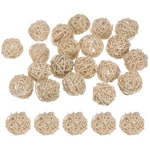 Unique Bargains Wicker Rattan Decorative DIY Crafts Balls 1.6 Inch 20 Pcs - 1 of 4