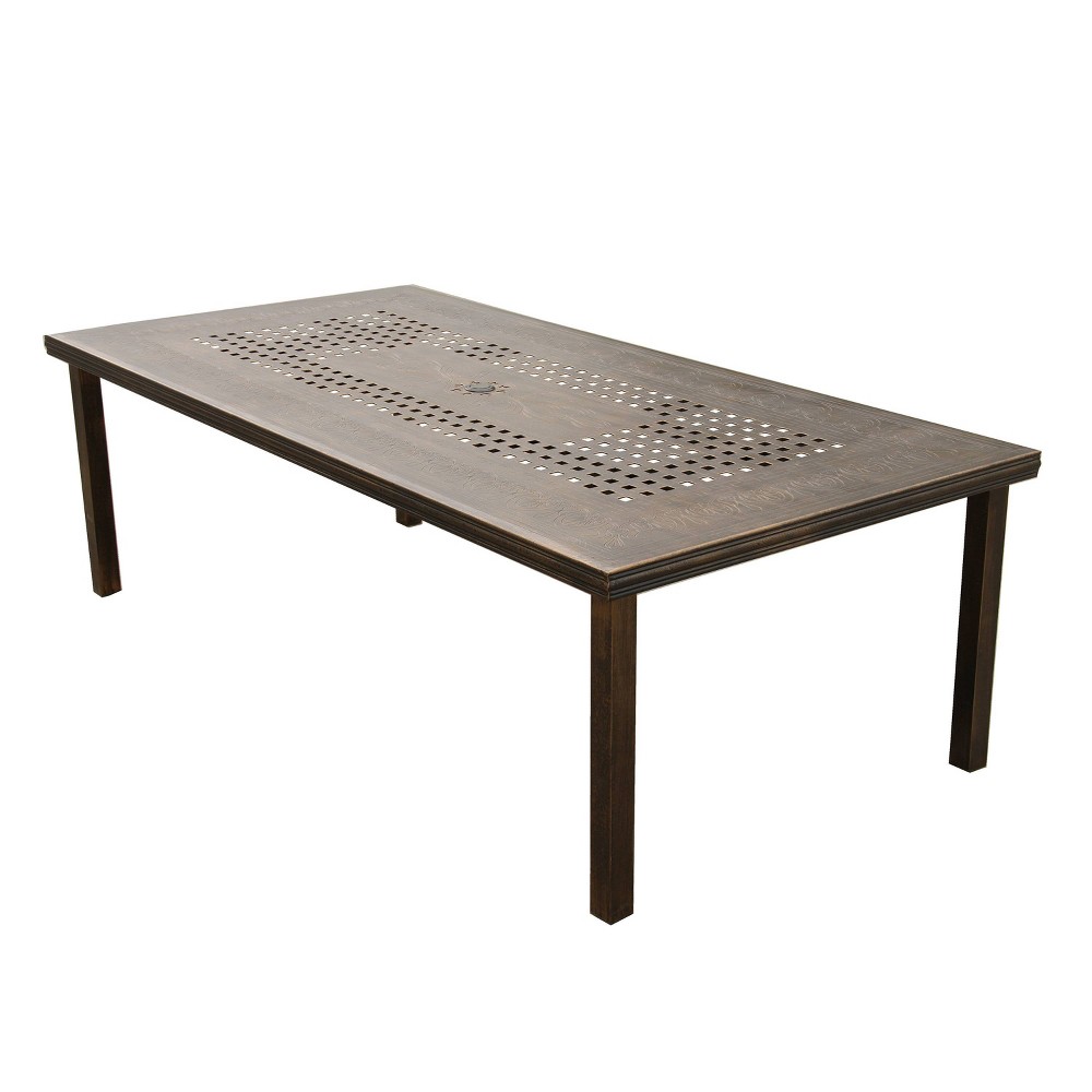 Photos - Garden Furniture 95" Modern Outdoor Mesh Aluminum Rectangle Patio Dining Table - Bronze - O