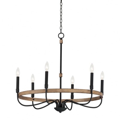 Maxim Lighting Franklin 6 - Light Chandelier in  Driftwood/Black