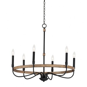 Maxim Lighting Franklin 6 - Light Chandelier in  Driftwood/Black - 1 of 4