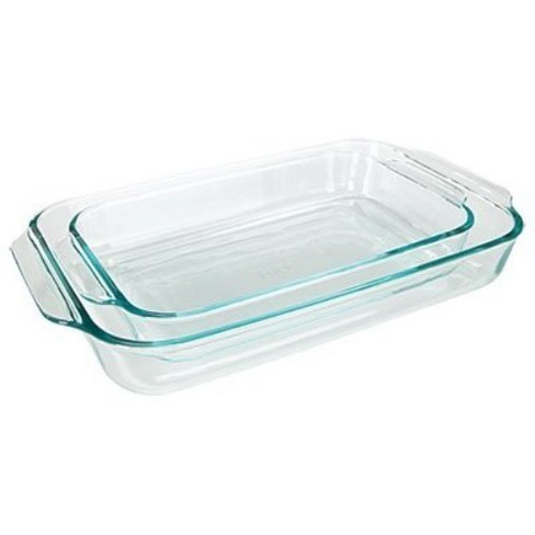 Pyrex, Clear Basics 2 Quart Glass Oblong Baking Dish, 11.1 in. x 7.1 in. x  1.7 in, 2 QT Rectangular