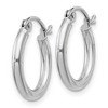 Black Bow Jewelry 2mm, Sterling Silver, Classic Round Hoop Earrings - 14mm (1/2 Inch) - 2 of 4