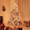 Whisen 7.5FT Prelit Artificial Christmas Tree with 500 Clear Lights and 1530 Tips, Metal Stand - Green - 2 of 4