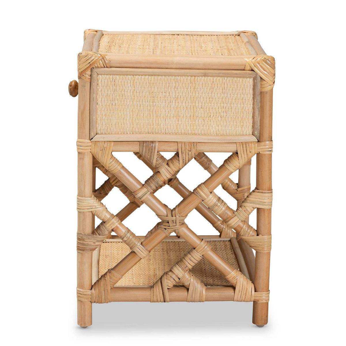 Camara Rattan 1 Drawer Nightstand Gray - bali & pari - thumbnail 2