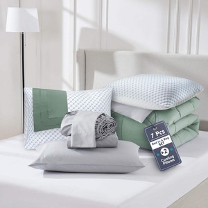 Nestl 9 Piece Reversible Comforter Set, Bed in a Bag, All in one Bed Set with Cooling Pillows - 1 of 4