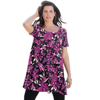 Roaman's Women's Plus Size Ultimate Scoopneck Swing Tunic