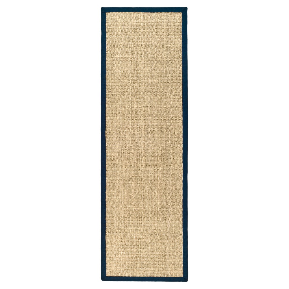 Natural Fiber Rug - Natural/Blue - (2'6inx6') - Safavieh