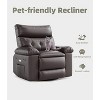 Faux PU Leather Manual Recliner Chair with Extra Plush 1.5X Sponge Comfort Arm and Back, Spacious Lazy Chair - 4 of 4