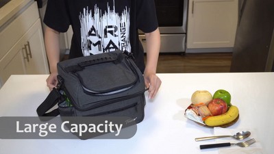 Purple Double Compartment Insulated Lunch Bag for Adults