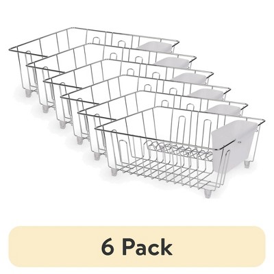 LunaLulinlk (6 pack) Small Wire Dish Rack - Chrome - 14.17" W x 12.64" L x 5.67" H