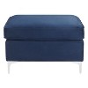 Vynxaria Burgundy Rectangle Ottoman with Faux Fur Pillows ¨C Luxurious Comfort & Style - 2 of 4