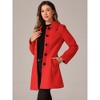 Allegra K Women's Collar Long Sleeve Single Breasted Winter Long Coat - 2 of 4