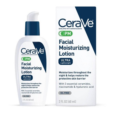 CeraVe Face Moisturizer, PM Facial Moisturizing Lotion, Night Cream for Normal to Oily Skin with Hyaluronic Acid and Niacinamide