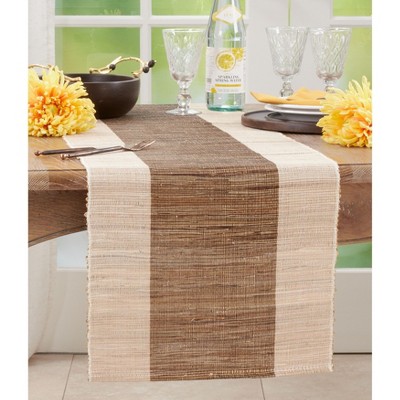Natural Water Hyacinth and Polyester Shimmering Table Runner