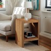 Hommoo Solid Wood 2-Tier End Table with Rounded Edges, Living Room Side Table - 3 of 4