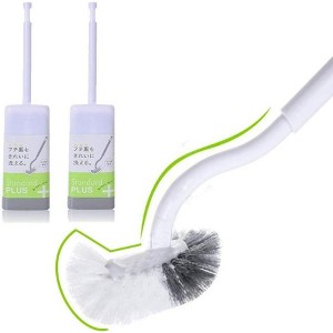 Curved Toilet Bowl Brush and Holder Set - For Deep Cleaning Under the Rim, Compact and Easy-to-Use Bathroom Cleaner - 1 of 4