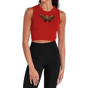 Women's Wonder Woman Movie Wonder Woman Logo Sleeveless Crop Top Tank - 1 of 4
