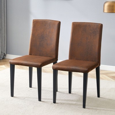 CAVINAS 18 Inch Minimalist Dining Chairs Restaurant Chair,Set of 2,Upholstery Chairs for Living Room,Restuaurant Furniture Chair,Metal Legs