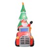 HOMCOM 7.5ft Christmas Inflatable Santa Claus Driving a Fire Truck with Tree, Outdoor Blow-Up Yard Decoration with LED Lights Display - 4 of 4