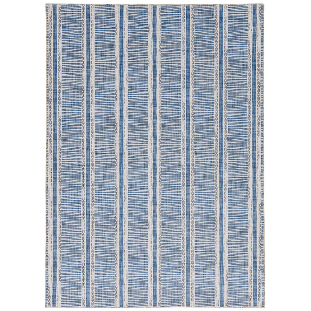 Photos - Area Rug Linon 5'x7' Washable Wallen Rug Ivory/Blue  