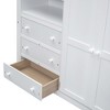 APRILSOUL Wood  Loft Bed with Built-in Wardrobe, Desk, Storage Shelves and Drawers, White - 4 of 4
