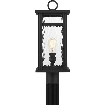 Moira Earth Black Outdoor Post Lantern with Water Glass