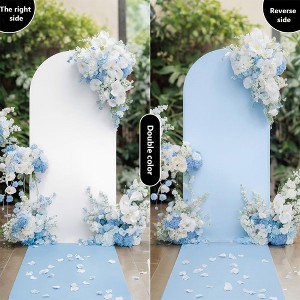 6/6.6/7.2FT Wedding Arch Backdrop Cover, Dual-Sided Spandex Fitted Wedding Arch Stand Covers with Bottom Zipper for Wedding Arch Birthday Party - 1 of 4