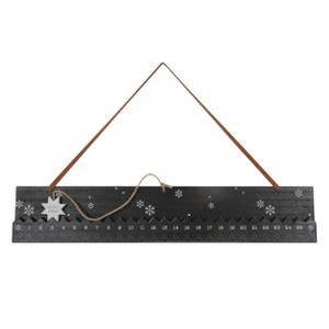 Transpac MDF Advent Calendar with PU Hanger Multicolor Wood Christmas Tabletop Decoration for Holiday Gift Giving - 1 of 1