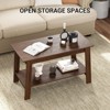 Coolmee 2 Tier Coffee Table, Rustic Wood Living Room Tables with Open Rectangular Storage Compartment, Coffee Tables for Living Room, Home Office - 4 of 4