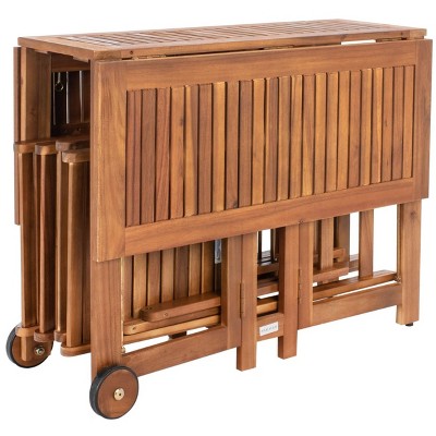 Natural Acacia Wood Foldable 5-Piece Outdoor Dining Set