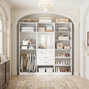 Besiost Closet System Set with Drawers, Freestanding Wardrobe Armoires with Shoe Racks - 1 of 4