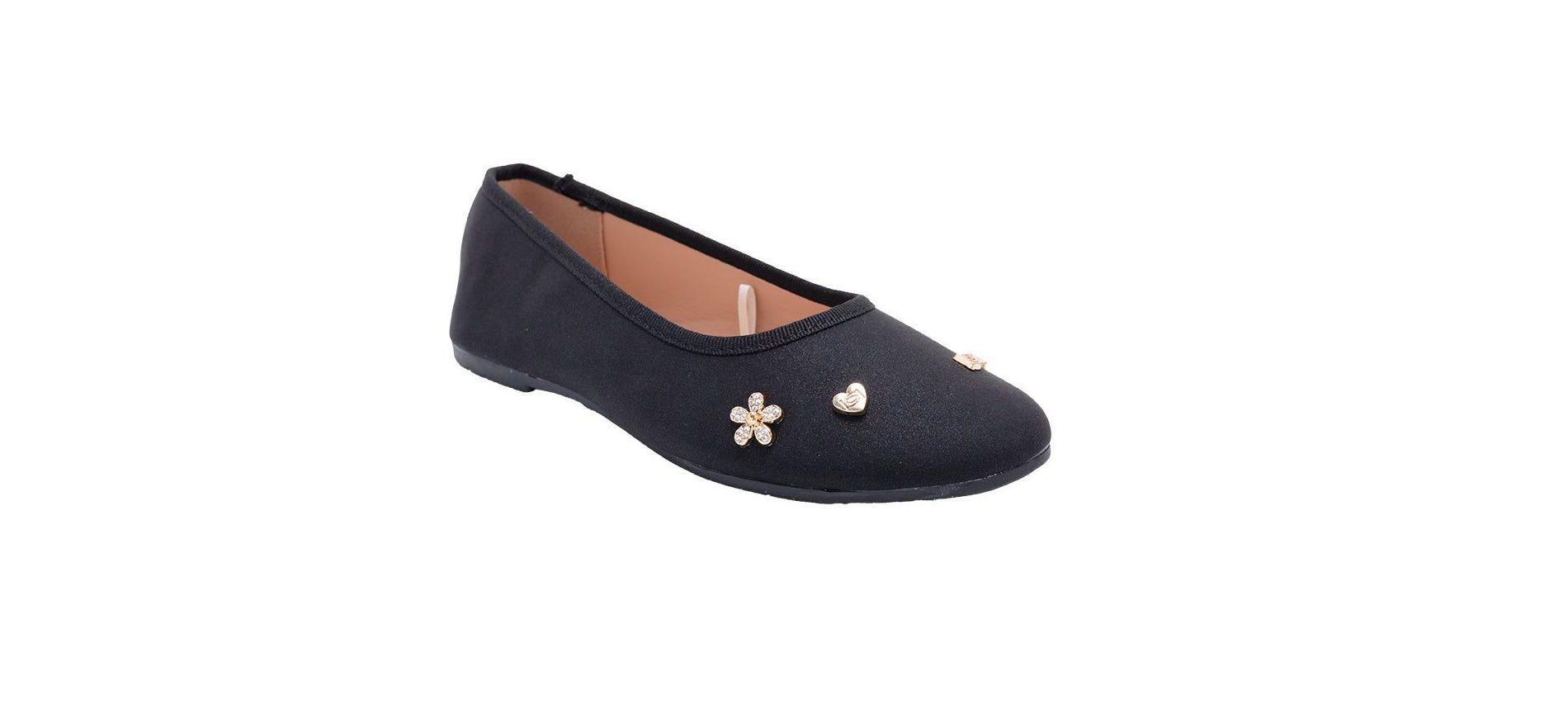 bebe Girls' Ballet Flats – Sparkly Ballet Sandals for Girls with Charms, Dressy Ballet Shoes for Little Kid/Big Kid/Toddler