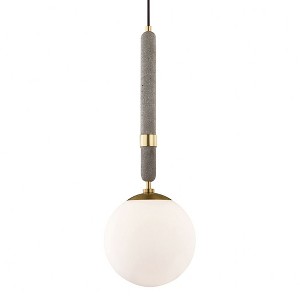 Mitzi Brielle 1 - Light Pendant in  Aged Brass Opal Acid-Etched Glass Shade  Shade - 1 of 2