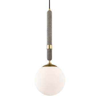 Mitzi Brielle 1 - Light Pendant in  Aged Brass Opal Acid-Etched Glass Shade  Shade