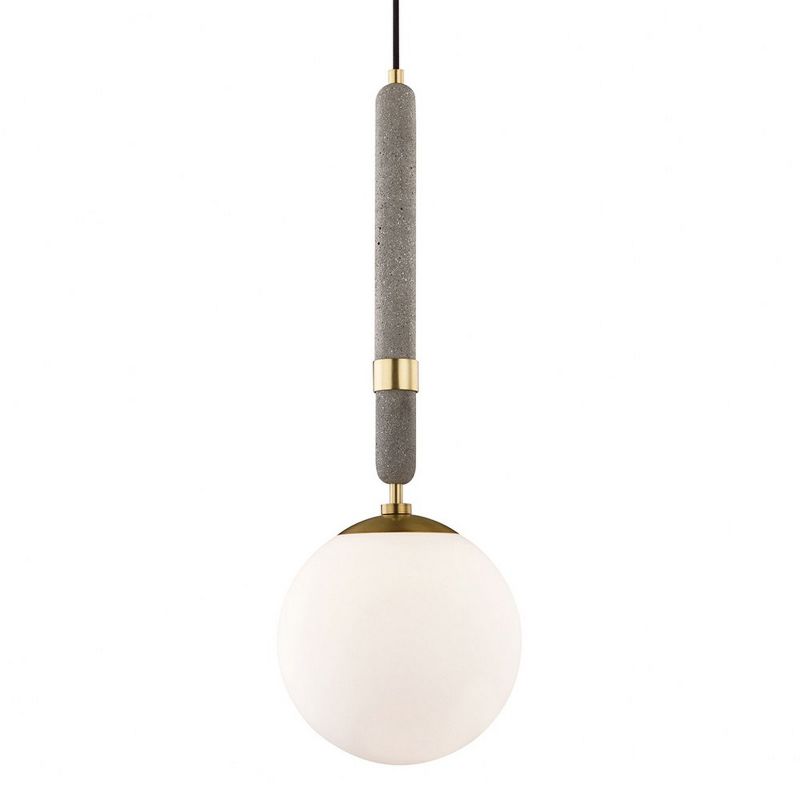 Mitzi Brielle 1 - Light Pendant in  Aged Brass Opal Acid-Etched Glass Shade  Shade, 1 of 2