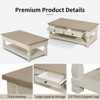 Etelifrank Coffee Table with Storage - Solid Wood, 2 Drawers & Open Shelf - 4 of 4
