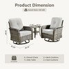 XIZZI Outdoor Patio Swivel Chair Conversation Set, 3/5/7/8 Piece Sofa Sets w/ Side Table, 360° Swivel Seats & Optional Coffee Table/Loveseat - 3 of 4
