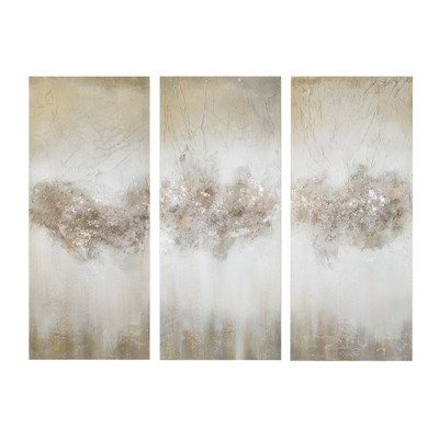 VisioGear 3PCS Heavily Embellished Canvas Wall Art Set, Wall Decor for Hallway Office Wall Decor, Multicolor, 35"*15"*1.5"