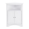 Corner Storage Cabinet Bathroom Floor Corner Cabinet With Doors Shelves Free Standing Sideboard Cabinet - 2 of 4