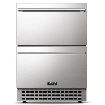 24-inch fridge,149 Cans,Stainless Steel Door,LED light,Adjustable shelves,Quiet Compressor,Double Drawer Cooler,Air Defrost System