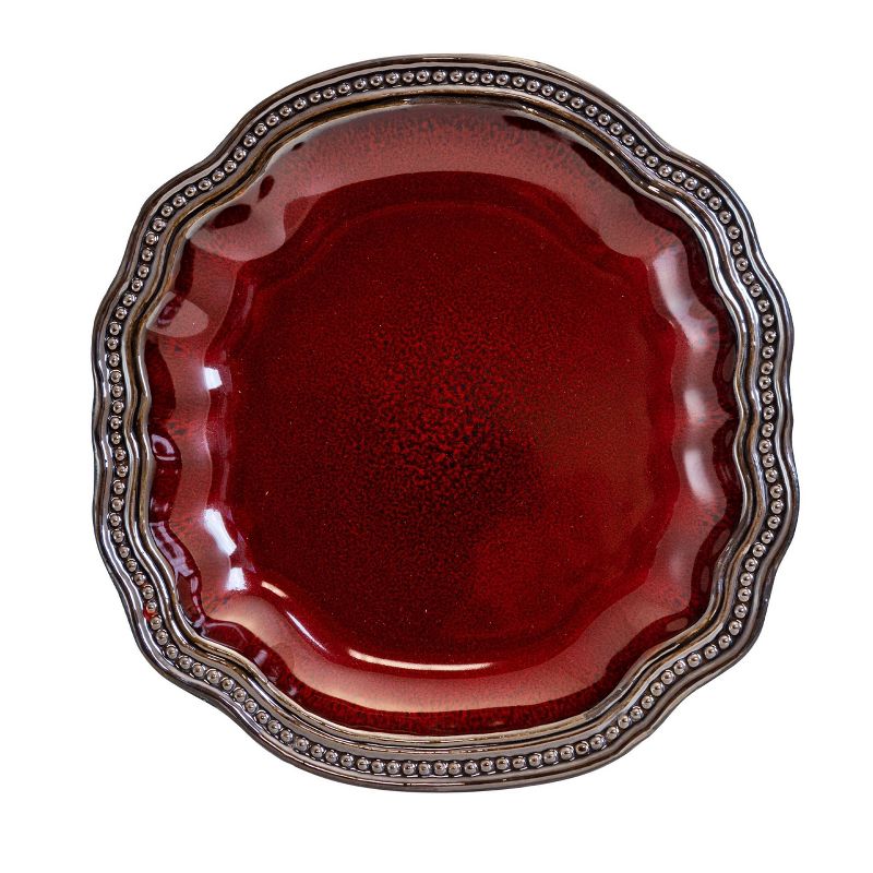 16pc Stoneware Ruby Lagoon Dinnerware Set Red - Elama, 2 of 7